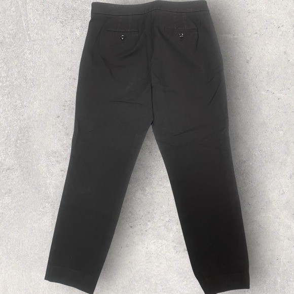 Talbots Chatham Ankle Pants Womens 10 Black Cotton Blend Side Zip Straight Leg - Picture 2 of 7